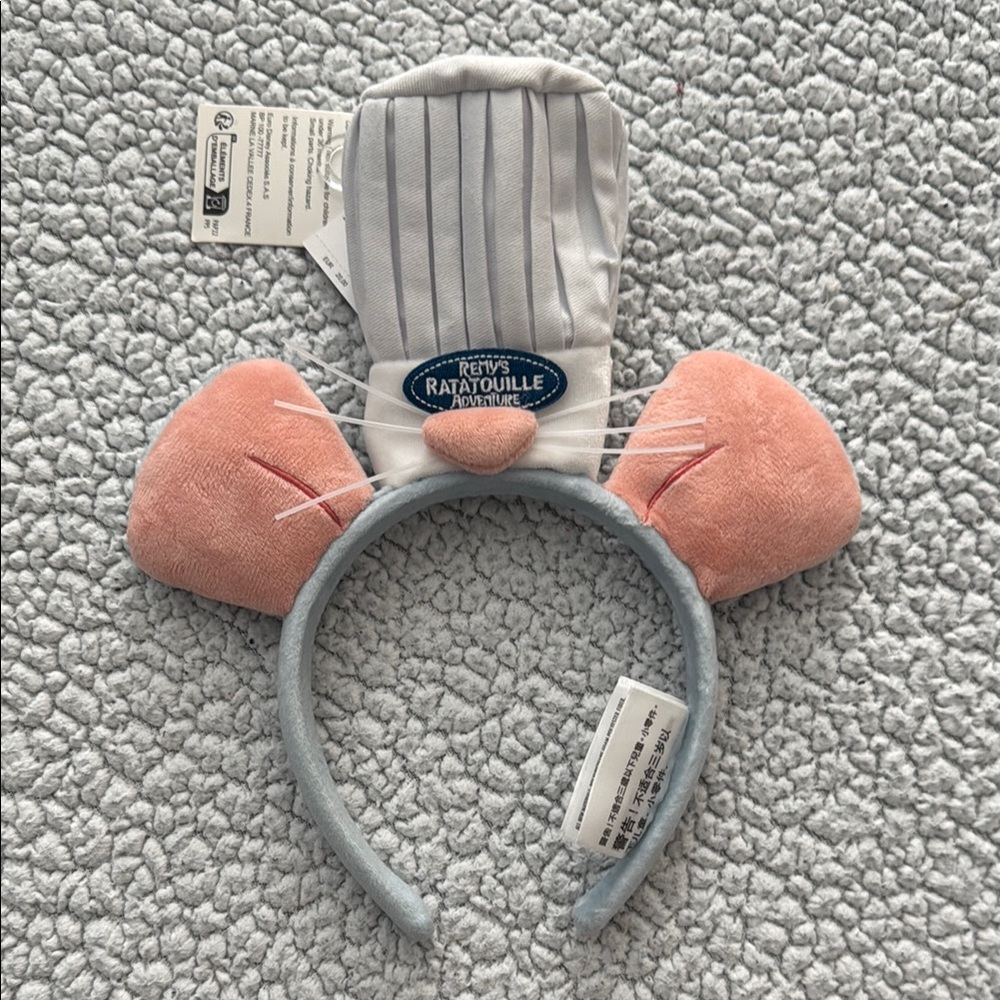 Disney Ratatouille Pink Ears Headband with Chef Hat